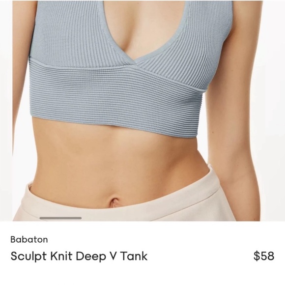 Babaton Carlotta Sculpt Knit Deep V Neck Tank Compressive XS Aqua EUC - Picture 8 of 15